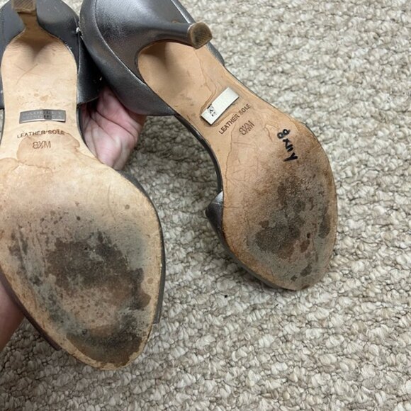 Badgley Mischka Petrina silver Satin Heels size 8.5 - Picture 14 of 14